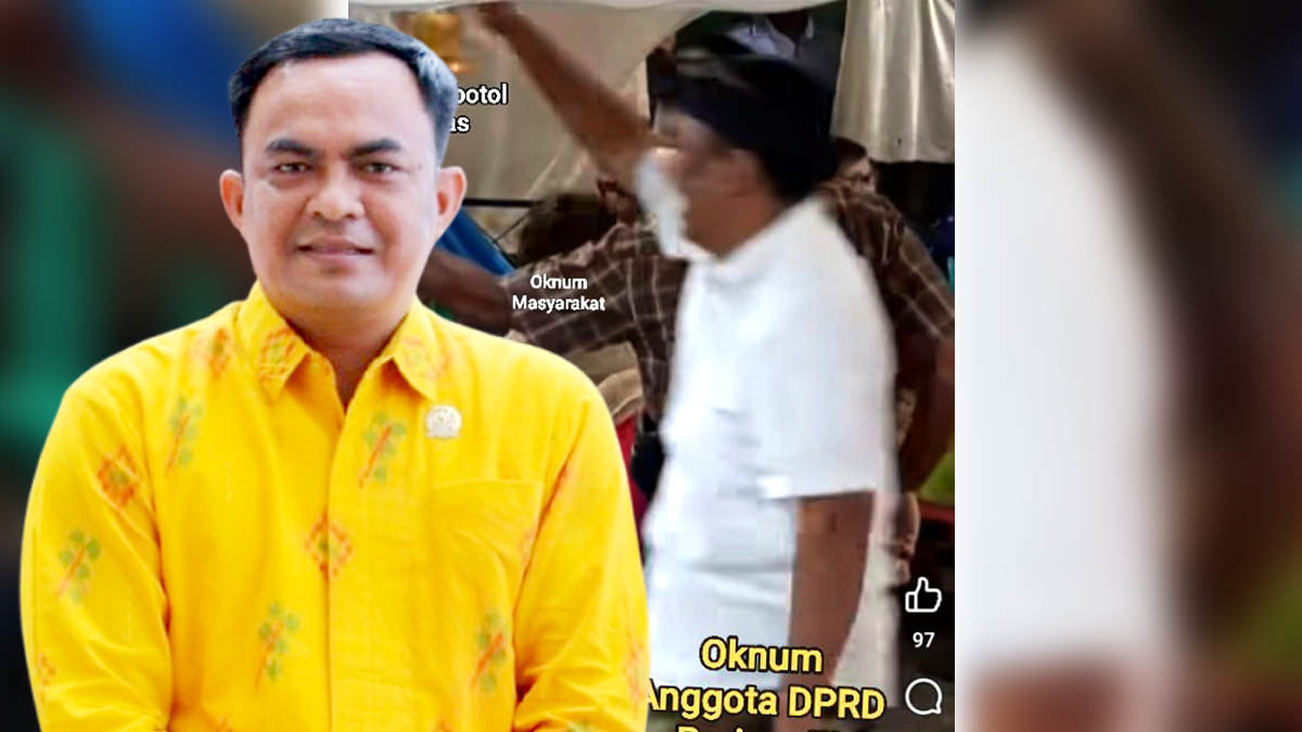 Anggota DPRD Parigi Moutong, Adiyana, saat tampil dalam acara keluarga yang kemudian viral di media sosial. Ia membantah keras tudingan mengonsumsi minuman keras, dan menyebut botol yang dipegang hanyalah berisi es teh. Foto: Konteks Sulawesi