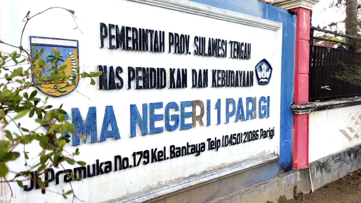 SMA Negeri 1 Parigi di Kelurahan Bantaya, Kecamatan Parigi, Kabupaten Parigi Moutong. Sekolah ini menjadi sorotan usai menolak distribusi Program Makan Bergizi Gratis (MBG) karena keterlambatan pengantaran selama sepuluh menit. (Foto: KONTEKS SULAWESI)
