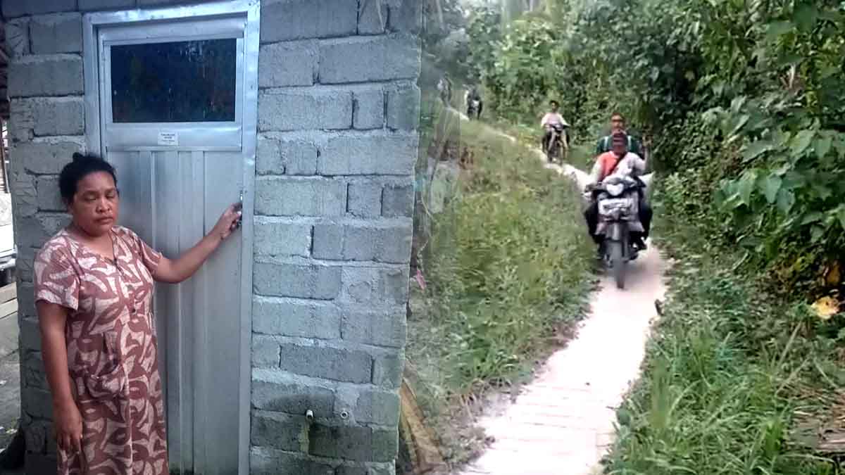 Keterangan Foto : Seorang warga berdiri di depan fasilitas jamban keluarga hasil program Dana Desa, sementara di sisi lain tampak akses jalan usaha tani yang telah dirabat beton dan dimanfaatkan warga di Desa Sintuwu Raya, Kecamatan Sidoan, Kabupaten Parigi Moutong, Sulawesi Tengah, 2025. Pembangunan sarana sanitasi dan infrastruktur dasar ini dibiayai Dana Desa tahap I tahun anggaran 2025 untuk meningkatkan kualitas hidup dan mobilitas masyarakat desa. Foto: Iskandar