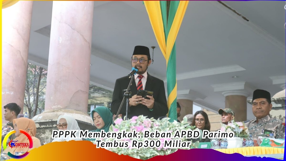 Keterangan Foto: Pengukuhan PPPK Paruh Waktu dan pelantikan pejabat struktural di Halaman Kantor Bupati Parigi Moutong, Jumat (30/1/2026), berlangsung di tengah membengkaknya jumlah PPPK dan lonjakan belanja pegawai daerah. Foto: Tommy Noho