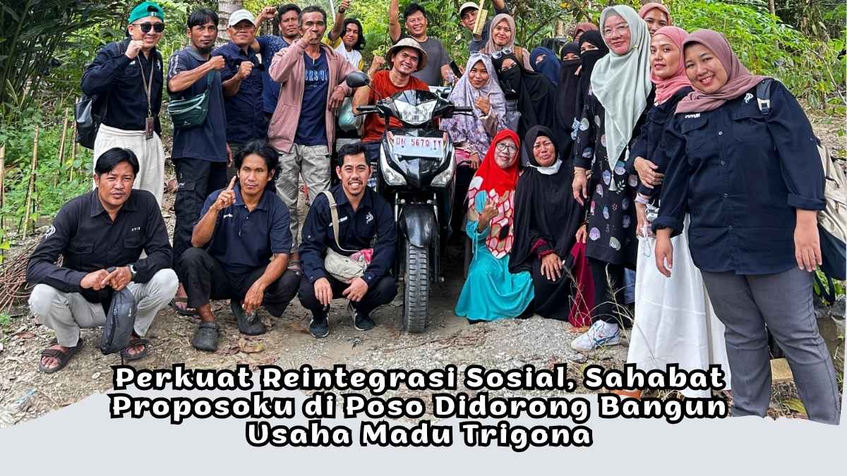 Keterangan Foto: Peserta kegiatan Penguatan Ekonomi Sahabat Proposoku mengikuti pendampingan budidaya madu trigona di Dusun Tamanjeka, Kabupaten Poso, Sulawesi Tengah, 20 Januari 2026. Program ini mendorong penguatan ekonomi berbasis komunitas sebagai bagian dari upaya reintegrasi sosial. Foto: AA