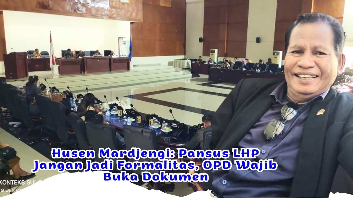 Keterangan Foto: Anggota DPRD Parigi Moutong Fraksi PAN, Husen Marjengi, menyampaikan kritik terhadap kesiapan OPD dalam menindaklanjuti Laporan Hasil Pemeriksaan (LHP) BPK saat pembentukan Panitia Khusus (Pansus) DPRD Parimo. Husen menegaskan pansus tidak boleh menjadi formalitas dan menuntut keterbukaan penuh dokumen belanja daerah. Foto: Tommy Noho