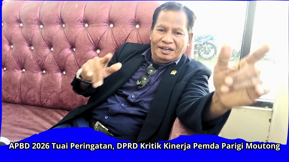 Keterangan Foto: Anggota DPRD Parigi Moutong Husen Mardjengi menyampaikan kritik terhadap kinerja Pemda saat Sidang Paripurna DPRD dengan agenda laporan Banggar atas hasil evaluasi Gubernur Sulawesi Tengah terhadap APBD 2026. Foto: Tommy Noho