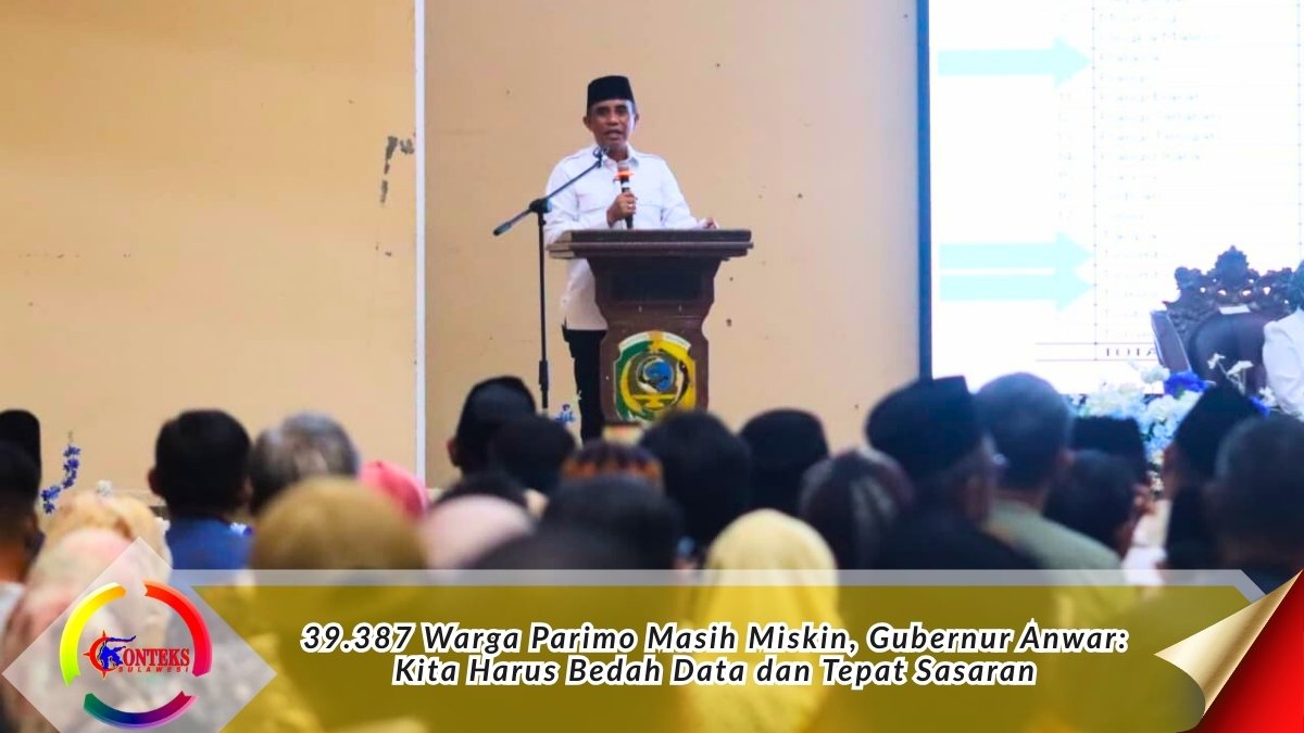 Keterangan foto: Gubernur Sulawesi Tengah, Anwar Hafid, menyampaikan arahan dalam Rapat Kerja Pemprov Sulteng bersama Pemkab Parigi Moutong di Auditorium Parimo, menekankan pentingnya perencanaan berbasis data untuk percepatan penurunan kemiskinan. Foto: Dok. Konteks Sulawesi/Basrul