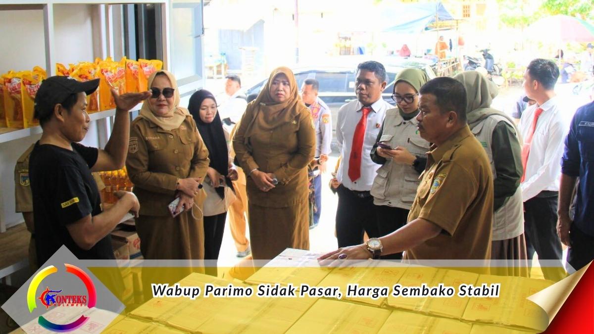 Keterangan foto: Wakil Bupati Parigi Moutong Abdul Sahid berdialog dengan pedagang saat melakukan inspeksi mendadak (sidak) harga kebutuhan pokok di pasar wilayah Parigi Moutong, Senin (23/2/2026). Sidak dilakukan untuk memastikan stabilitas harga sembako serta ketersediaan pasokan bagi masyarakat. Foto: Diskominfo