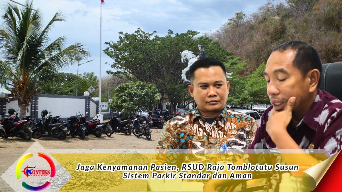 Keterangan foto: Suasana area parkir kendaraan di lingkungan RSUD Raja Tomblotutu, Parigi Moutong, bersama ilustrasi pejabat rumah sakit saat memberikan keterangan terkait rencana penataan sistem parkir guna meningkatkan kenyamanan dan keamanan pasien serta pengunjung. Foto: Dok. Konteks Sulawesi/Basrul