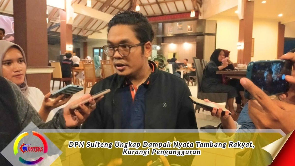 Keterangan foto: Ketua DPN Sulawesi Tengah, Andri Gultom, memberikan keterangan kepada awak media terkait peran pertambangan rakyat dalam menekan pengangguran dan membantu ekonomi masyarakat kecil di Palu. Foto: Ist