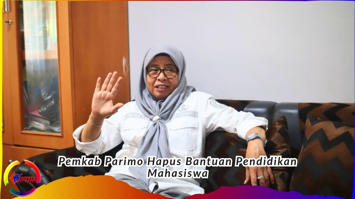 Keterangan Foto: Pelaksana Tugas Kepala Dinas Pendidikan dan Kebudayaan Parigi Moutong, Sunarti, saat memberikan keterangan kepada media terkait penghapusan bantuan pendidikan mahasiswa pada tahun anggaran berjalan. Foto: Dok. Konteks Sulawesi/Basrul