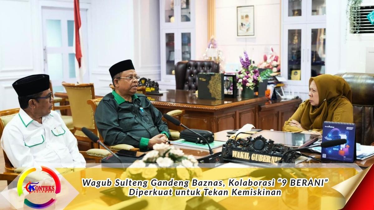 Keterangan foto: Wakil Gubernur Sulawesi Tengah menerima audiensi jajaran Baznas dalam pertemuan di ruang kerja Wagub, membahas penguatan kolaborasi program “9 BERANI” untuk percepatan penanganan kemiskinan di daerah. Foto: Biro Adpim