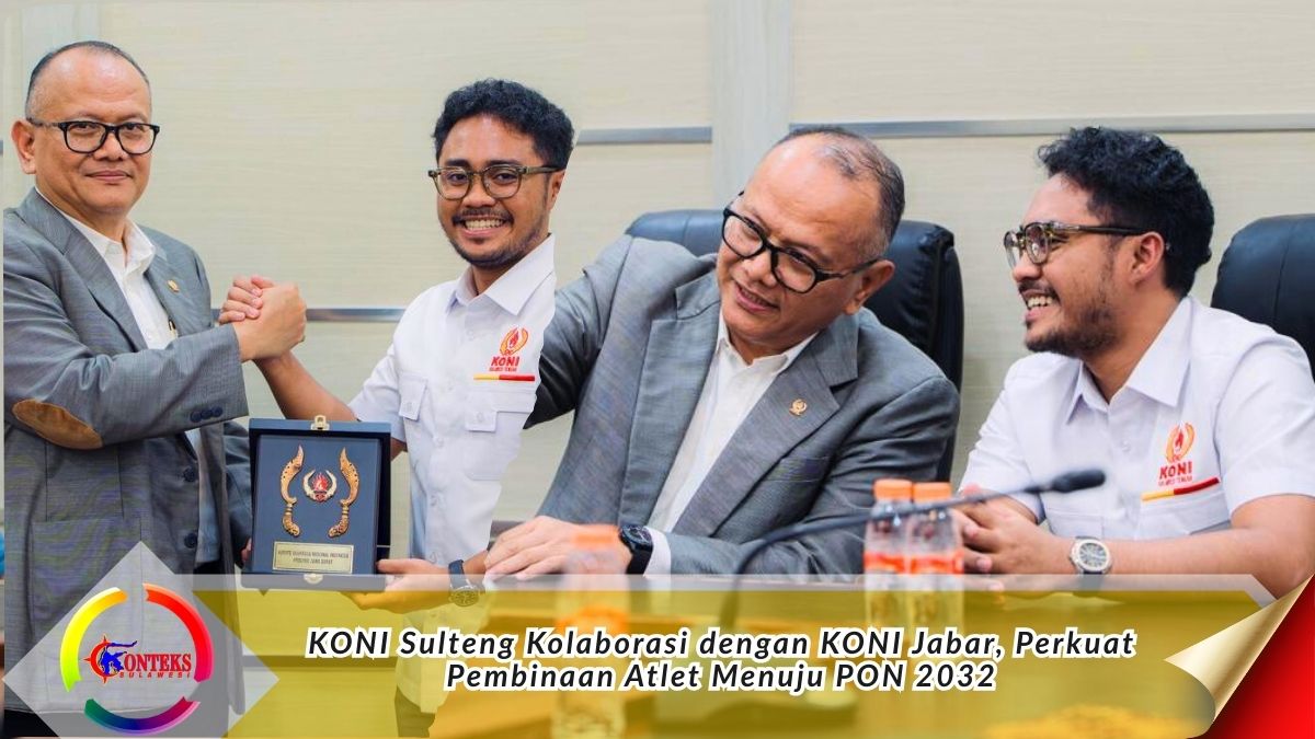 Keterangan foto: Ketua Umum KONI Sulawesi Tengah Muhammad Fathur Razaq bersama Ketua Umum KONI Jawa Barat M. Budiana saat kunjungan kerja dan audiensi di Gedung KONI Jawa Barat, Bandung, Senin (23/2/2026), yang dirangkaikan dengan penandatanganan kerja sama pembinaan olahraga serta dukungan menuju bidding PON 2032. Foto: KONI Sulteng