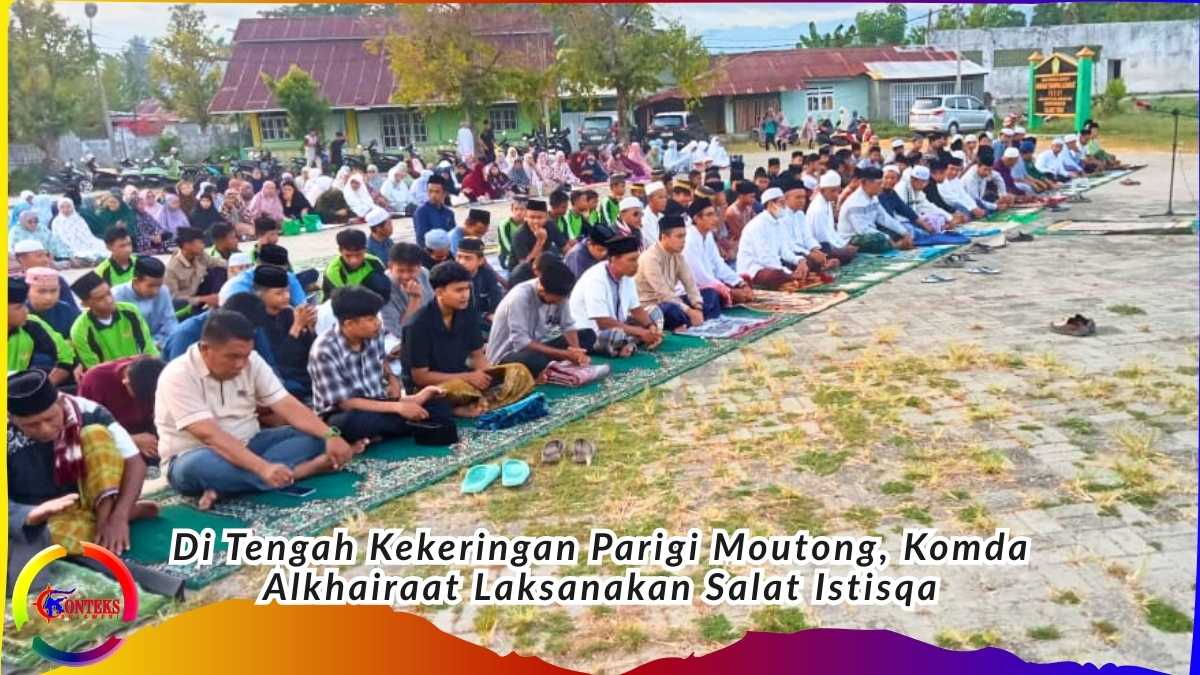Keterangan Foto: Jamaah dari berbagai kalangan mengikuti Salat Sunnah Istisqa yang digelar Komda Alkhairaat Parigi Moutong di Kompleks Alkhairaat Parigi, Jumat (6/2/2026), sebagai respons atas kemarau panjang yang memicu kekeringan dan krisis air di sejumlah wilayah. Foto: Ist