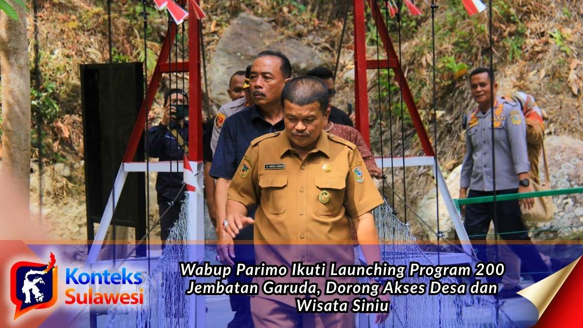 Wakil Bupati Parigi Moutong, Abdul Sahid, mengikuti launching Program 200 Jembatan Garuda secara virtual di Desa Uevolo, Kecamatan Siniu. Foto: Diskominfo Parimo.