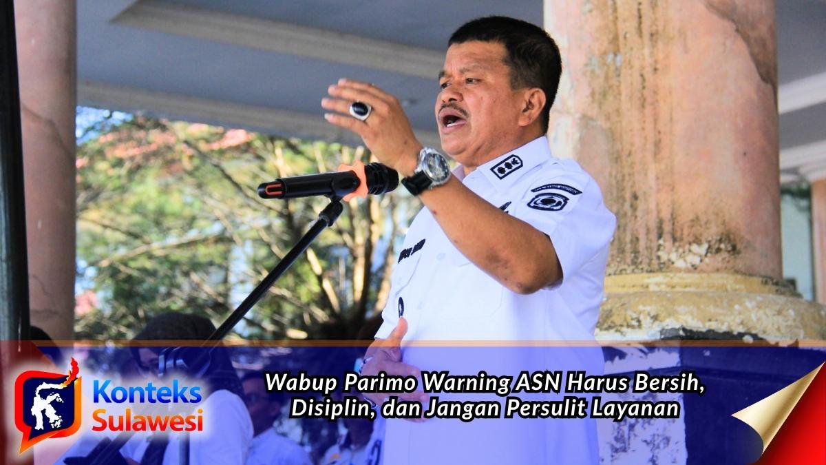 Wakil Bupati Parigi Moutong Abdul Sahid saat memberikan arahan tegas kepada ASN dalam apel pagi di Kantor Bupati, menekankan pentingnya kebersihan, disiplin, dan peningkatan kualitas pelayanan publik pasca libur Idulfitri. Foto: Diskominfo