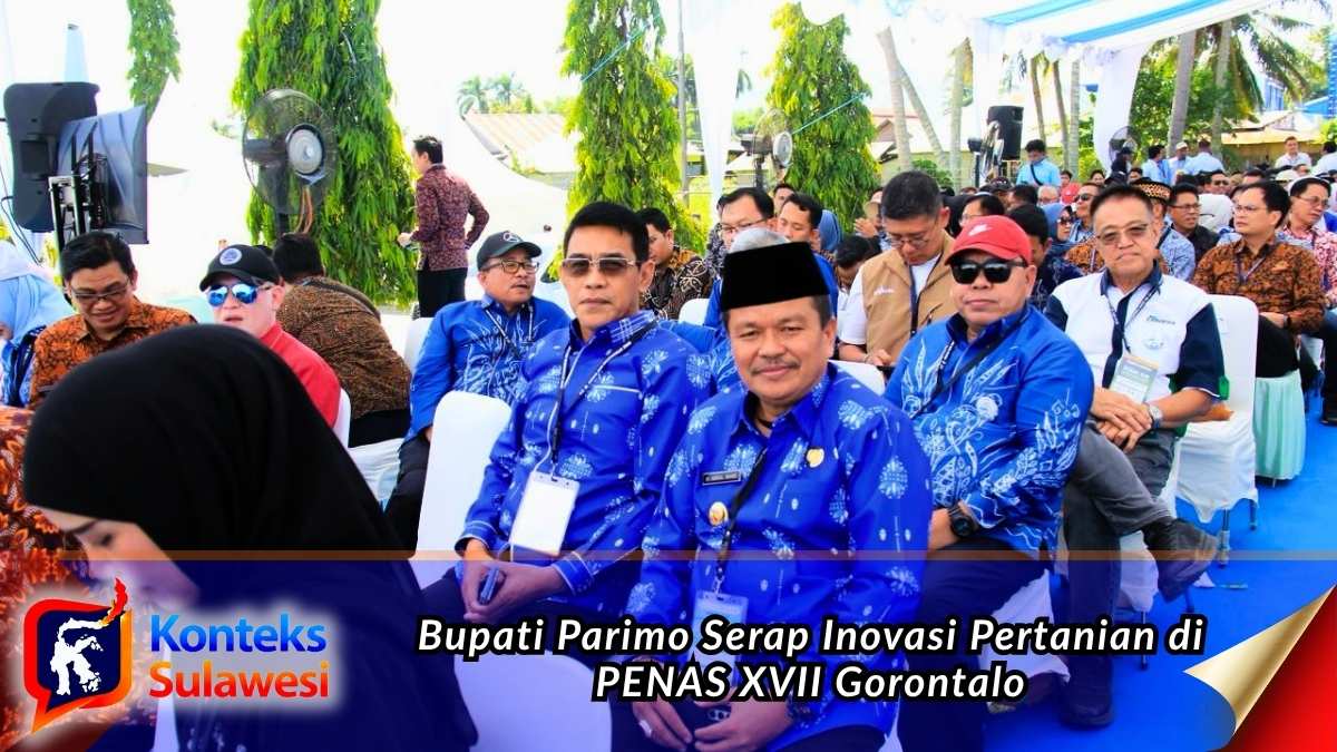 Bupati Parigi Moutong H. Erwin Burase bersama jajaran Pemerintah Kabupaten Parigi Moutong mengikuti pembukaan Pekan Nasional (PENAS) Petani dan Nelayan XVII Tahun 2026 di Gorontalo. Kehadiran Parimo dalam forum nasional tersebut menjadi bagian dari upaya menyerap inovasi dan memperkuat pembangunan sektor pertanian serta perikanan untuk meningkatkan kesejahteraan petani dan nelayan. Foto: Diskominfo Parigi Moutong.