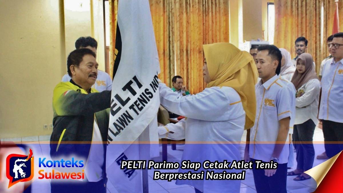 Prosesi pengukuhan Pengurus Kabupaten Persatuan Tenis Lapangan Indonesia (PELTI) Parigi Moutong periode 2026–2030 berlangsung di Lantai II Kantor Bupati Parigi Moutong, Jumat (26/6/2026). Kepengurusan baru diharapkan mampu memperkuat pembinaan atlet muda, meningkatkan prestasi, serta memajukan olahraga tenis lapangan di daerah. Foto: Diskominfo Parigi Moutong.