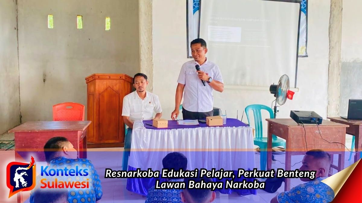 Personel Satresnarkoba Polres Parigi Moutong memberikan penyuluhan tentang bahaya penyalahgunaan dan peredaran gelap narkotika kepada siswa-siswi SMK Negeri 1 Parigi, Rabu (8/7/2026). Kegiatan ini merupakan upaya preventif Polri untuk meningkatkan kesadaran pelajar sekaligus memperkuat benteng generasi muda dalam memerangi penyalahgunaan narkoba. Foto: Humas Polres Parigi Moutong.