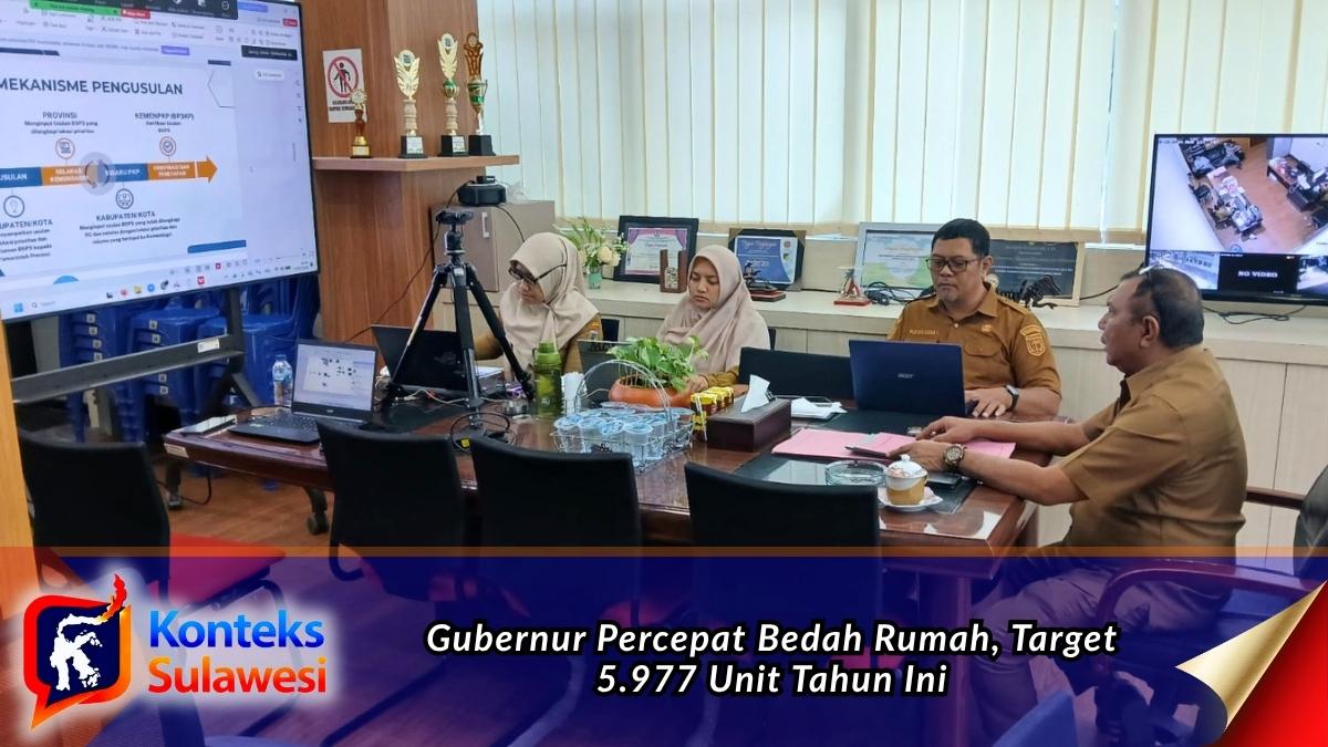 Kepala Dinas Perumahan, Kawasan Permukiman dan Pertanahan Provinsi Sulawesi Tengah, Dr. Akris Fatta Yunus, memimpin Rapat Teknis Pengusulan Bantuan Stimulan Perumahan Swadaya (BSPS) secara virtual bersama Dinas Perkim kabupaten/kota se-Sulawesi Tengah, Selasa (7/7/2026). Rapat tersebut membahas percepatan pengusulan 5.977 unit Rumah Tidak Layak Huni (RTLH) sebagai bagian dari Program BERANI Bedah Rumah Tahun 2026. Foto: Dinas Perkimtan Provinsi Sulawesi Tengah.