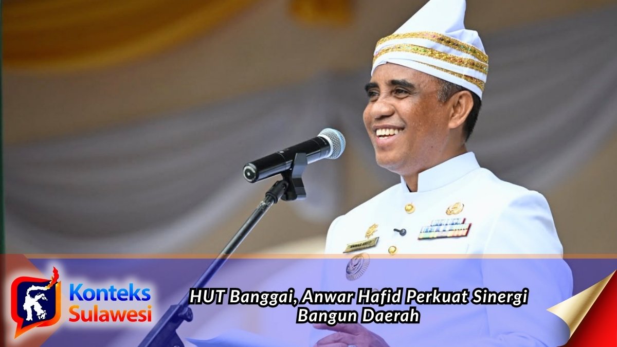 Gubernur Sulawesi Tengah, Anwar Hafid, menyampaikan amanat saat memimpin upacara peringatan Hari Ulang Tahun (HUT) ke-66 Kabupaten Banggai di Lapangan Mirqan, Bukit Halimun, Luwuk, Rabu (8/7/2026). Dalam kesempatan tersebut, Gubernur menegaskan pentingnya sinergi antara pemerintah provinsi dan pemerintah kabupaten untuk mempercepat pembangunan serta meningkatkan kesejahteraan masyarakat melalui Program 9 Berani dan 9 Gerbang. (Foto: Biro Administrasi Pimpinan Provinsi Sulawesi Tengah)
