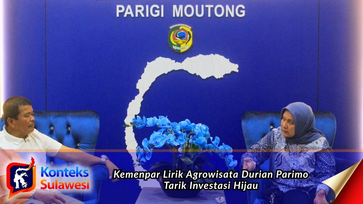 Wakil Bupati Parigi Moutong, H. Abdul Sahid, menerima audiensi Deputi Bidang Industri dan Investasi Kementerian Pariwisata RI, Rizki Handayani Mustafa, terkait pengembangan agrowisata durian dan investasi hijau di Parigi Moutong. Foto: Diskominfo Parigi Moutong.