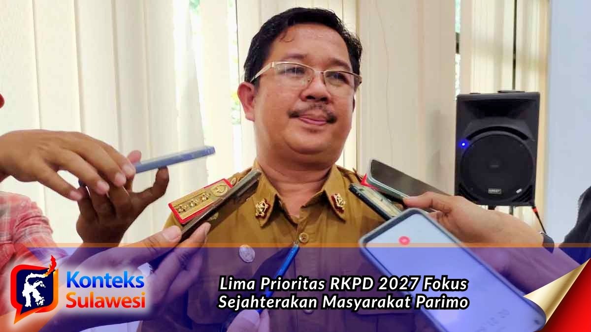 Irwan, Kepala Bappelitbangda Kabupaten Parigi Moutong, memberikan keterangan kepada awak media terkait lima prioritas pembangunan dalam RKPD 2027 yang difokuskan untuk meningkatkan kesejahteraan masyarakat. Foto: Tommy Noho.