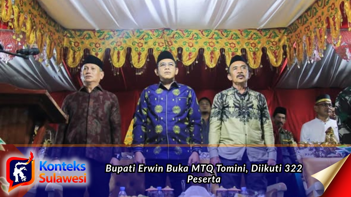 Bupati Parigi Moutong H. Erwin Burase menghadiri pembukaan Musabaqah Tilawatil Qur'an (MTQ) ke-15 Tingkat Kecamatan Tomini di Lapangan Baturaja, Desa Tomini, yang diikuti 322 peserta dari 14 desa. Foto: Diskominfo Parigi Moutong.