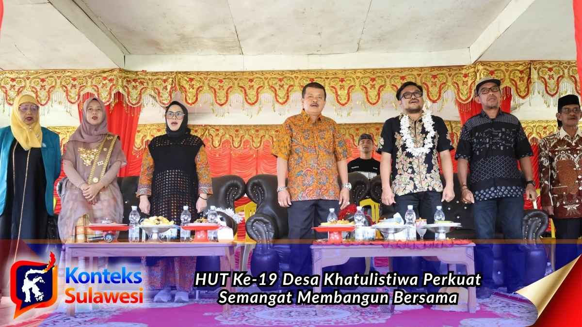 Wakil Bupati Parigi Moutong H. Abdul Sahid menghadiri peringatan Hari Ulang Tahun ke-19 Desa Khatulistiwa di Kecamatan Tinombo Selatan, Minggu (19/7/2026). Momentum tersebut menjadi ajang memperkuat semangat kebersamaan, gotong royong, dan komitmen membangun desa menuju kemajuan yang berkelanjutan. Foto: Diskominfo Parigi Moutong.