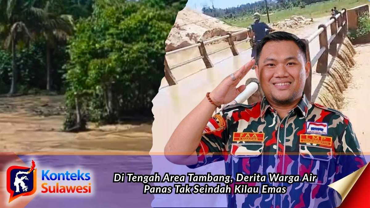 Ketua Markas Cabang Laskar Merah Putih (LMP) Kabupaten Parigi Moutong menyuarakan aspirasi masyarakat Desa Air Panas terkait dampak aktivitas pertambangan yang dinilai memicu kerusakan lingkungan, mengancam akses penyeberangan warga, serta merusak lahan pertanian. Masyarakat mendesak pemerintah dan pihak terkait segera melakukan normalisasi sungai, pemulihan lingkungan, dan penyediaan infrastruktur yang layak. Foto: Istimewa.