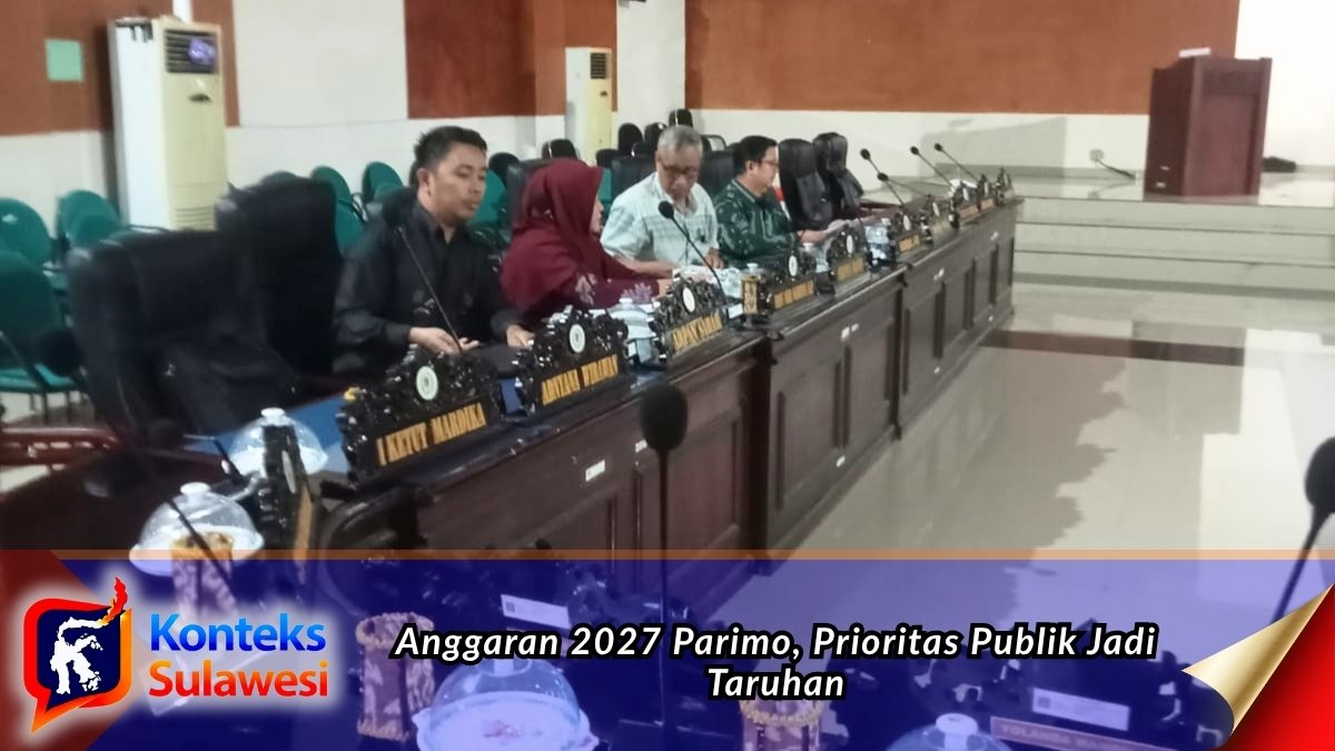 Badan Anggaran DPRD Kabupaten Parigi Moutong bersama jajaran Pemerintah Daerah mengikuti pembahasan KUA-PPAS Tahun Anggaran 2027 di ruang rapat DPRD Parigi Moutong. Foto: Diskominfo Parigi Moutong
