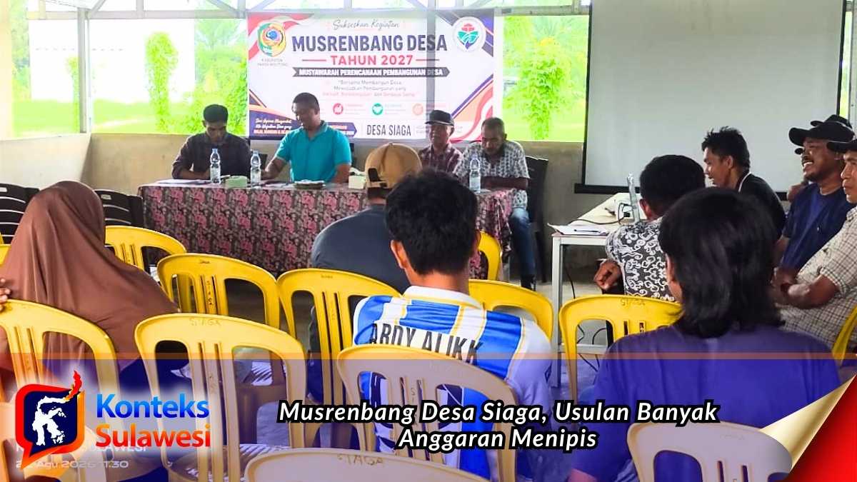Pemerintah Desa Siaga, Kecamatan Tinombo Selatan, Kabupaten Parigi Moutong, menggelar Musrenbang Desa Tahun 2027 dengan melibatkan pemerintah desa dan masyarakat untuk membahas usulan pembangunan serta prioritas program. Foto: Konteks Sulawesi.