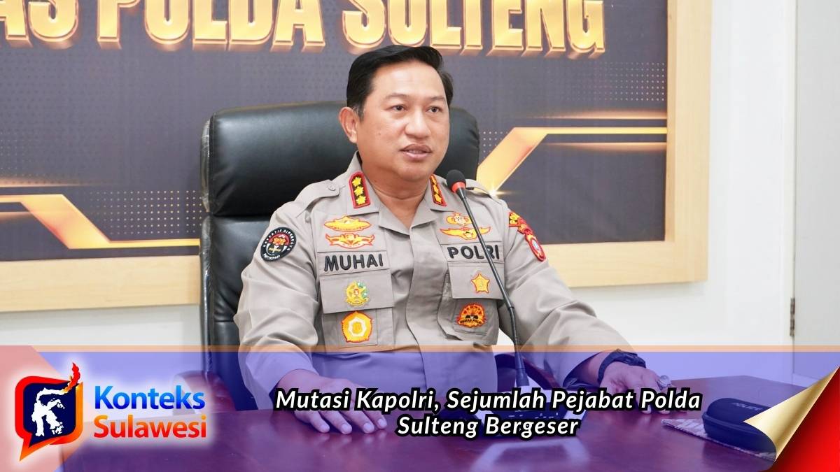 Kabidhumas Polda Sulawesi Tengah Kombes Pol Achmad Muhaimin saat memberikan keterangan terkait mutasi sejumlah pejabat di lingkungan Polda Sulteng. Foto: Dok. Humas Polda Sulteng.