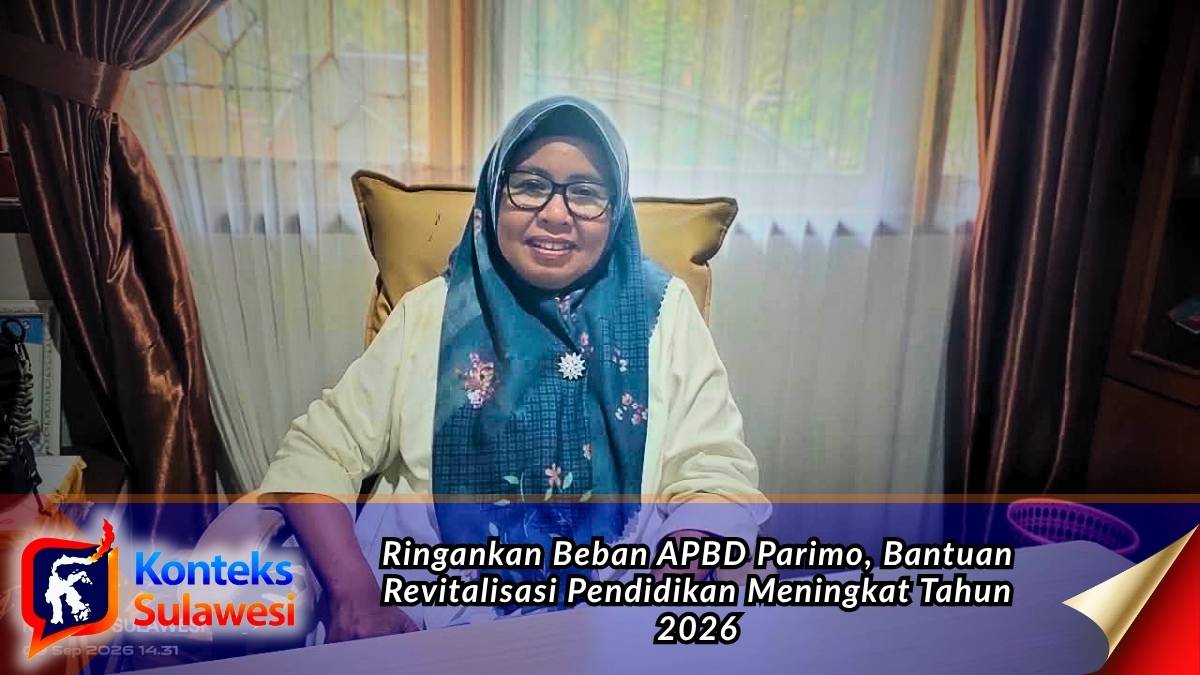 Kepala Dinas Pendidikan dan Kebudayaan Kabupaten Parigi Moutong, Sunarti, saat memberikan keterangan terkait peningkatan bantuan program revitalisasi pendidikan bagi puluhan sekolah di Parigi Moutong pada tahun 2026. Foto: Tommy Noho.