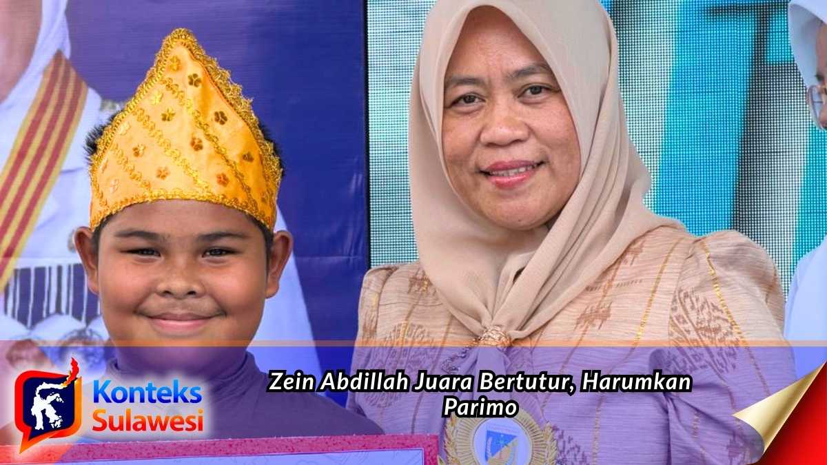 Zein Abdillah, siswa SD Muhammadiyah Pelawa, berhasil meraih Juara I Lomba Bertutur Tingkat SD se-Sulawesi Tengah melalui cerita rakyat “Bomban Tallu”. Foto: Diskominfo Parigi Moutong.