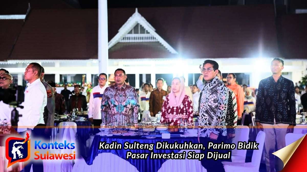 Bupati Parigi Moutong H. Erwin Burase menghadiri pelantikan dan pengukuhan Kadin Sulawesi Tengah periode 2026–2031 di Lapangan Pogombo, Palu. Foto: Diskominfo Parigi Moutong.