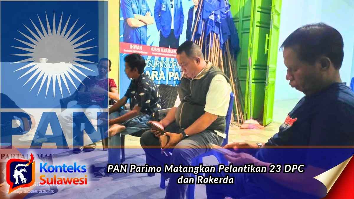 Ketua DPD PAN Parigi Moutong Husen Marjengi saat menyampaikan agenda konsolidasi dan persiapan kegiatan PAN pada 26 September 2026. Foto: Tommy Noho