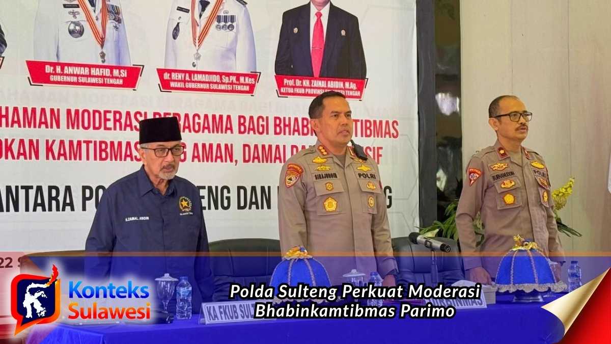 Sosialisasi penguatan moderasi beragama bagi Bhabinkamtibmas Polres Parigi Moutong bersama Polda Sulteng dan FKUB di Aula Pesat Gatra, Selasa (22/9/2026). Foto: Humas Polda Sulteng
