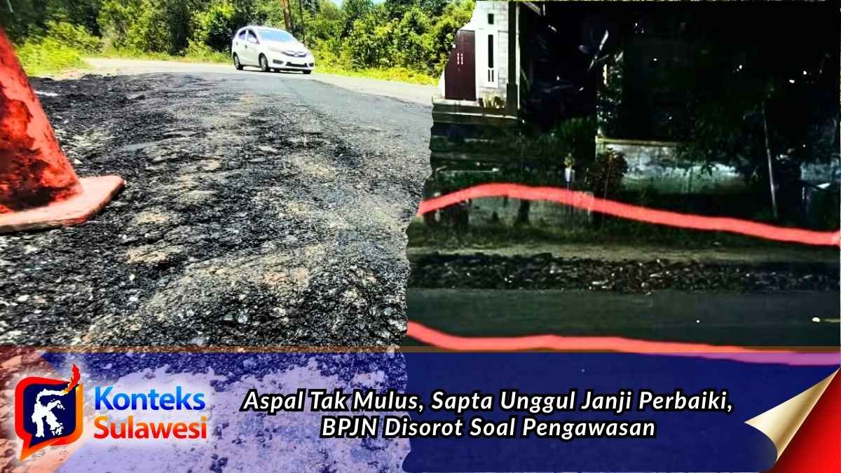 Kondisi jalan yang dibobok untuk pekerjaan tambal sulam, sementara material aspal tampak menumpuk di sejumlah titik ruas Trans Sulawesi. Foto: Tommy Noho