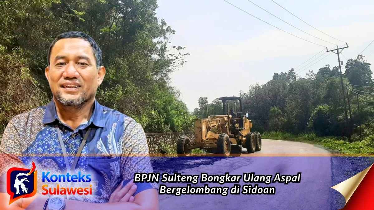 Jalan Trans Sulawesi Ruas II Toboli-Tinombo di Desa Baina’a Selatan, Kecamatan Sidoan, mengalami permukaan bergelombang usai pekerjaan tambal sulam. BPJN Sulteng memerintahkan perbaikan ulang. Foto: Ist.