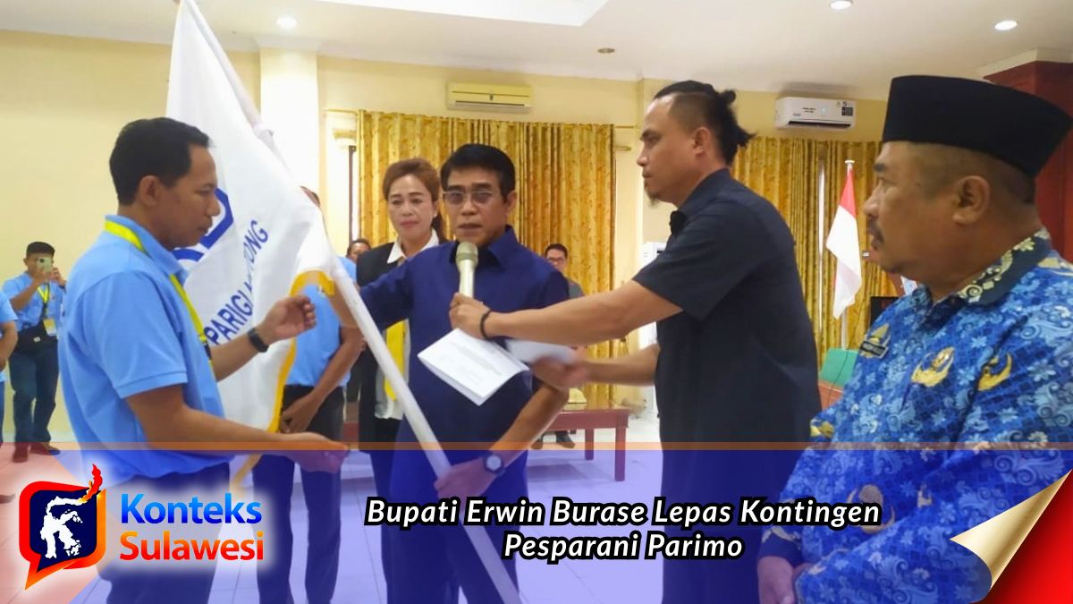 Bupati Parigi Moutong Erwin Burase melepas kontingen LP3KD untuk mengikuti Pesparani Katolik tingkat Provinsi Sulawesi Tengah. Foto: Diskominfo Parigi Moutong