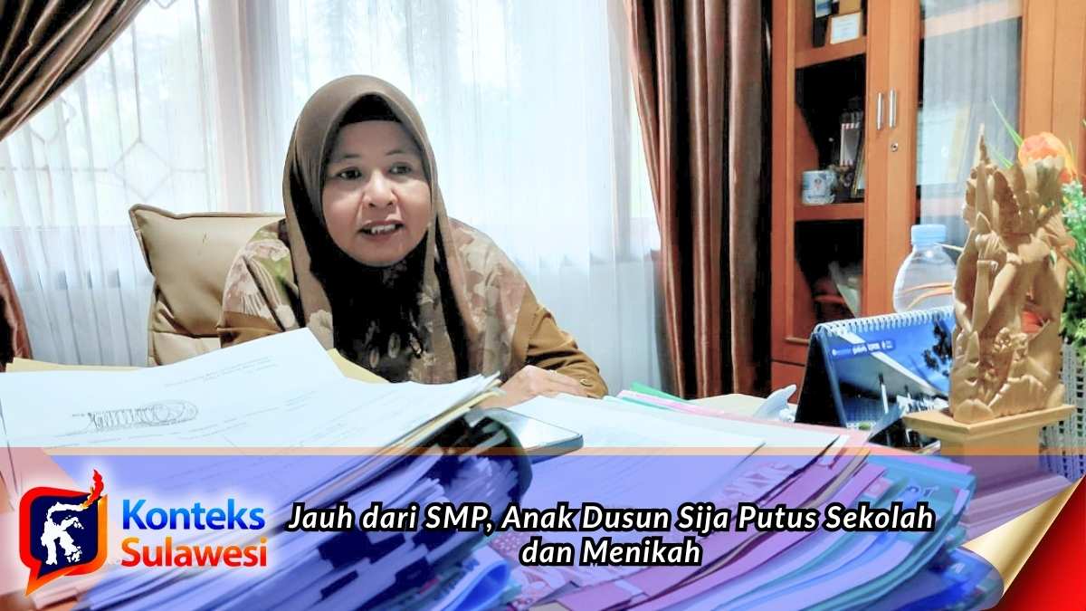 Plt. Kepala Dinas Pendidikan dan Kebudayaan (Disdikbud) Kabupaten Parigi Moutong, Sunarti, saat memberikan keterangan terkait sulitnya akses pendidikan bagi anak-anak Dusun Sija, Desa Sidoan Barat, Kecamatan Sidoan, serta rencana pembangunan sekolah terpadu sebagai solusi menekan angka putus sekolah. Foto: konteks sulawesi.