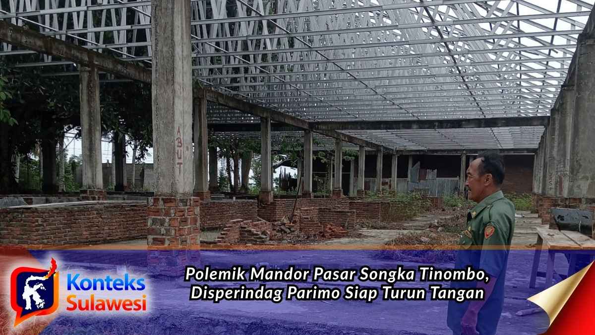 Pasar Songka di Desa Dusunan, Kecamatan Tinombo, Kabupaten Parigi Moutong, yang menjadi sorotan terkait polemik penugasan mandor, pengelolaan retribusi, dan pembenahan fasilitas pasar. Foto: Konteks Sulawesi