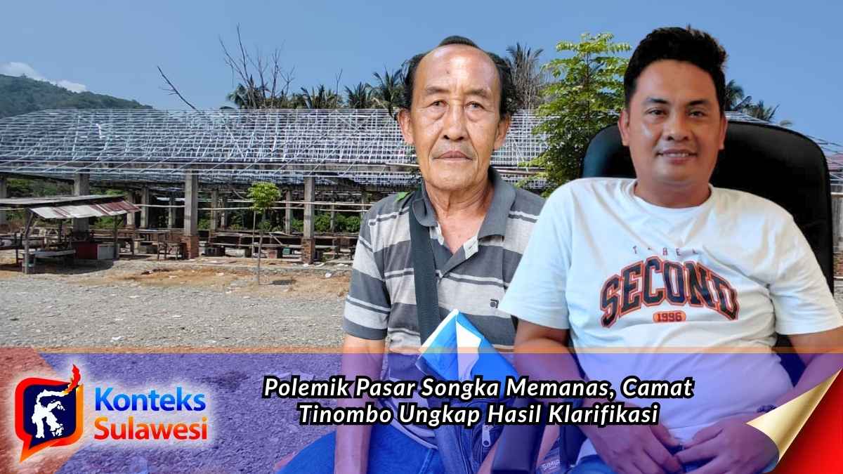 Kondisi Pasar Songka di Desa Dusunan, Kecamatan Tinombo, Kabupaten Parigi Moutong. Polemik pembenahan pasar kini menjadi sorotan, mulai dari sumber dana penimbunan, biaya pembangunan fasilitas, hingga kejelasan pengelolaan lapak pedagang. Foto: Konteks Sulawesi.